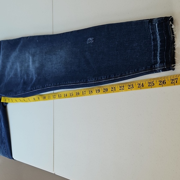 SPANX Distressed Ankle Skinny Pull On High Rise Jeans Raw Hem Size M - Picture 10 of 10